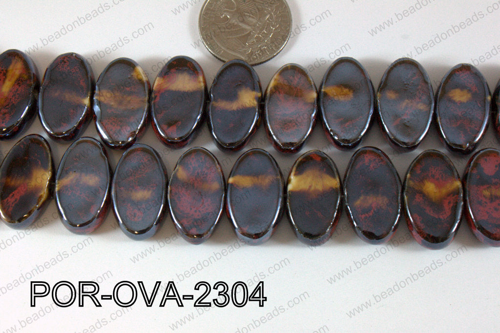 Porcelain Oval Brown 23mm POR-OVA-2304