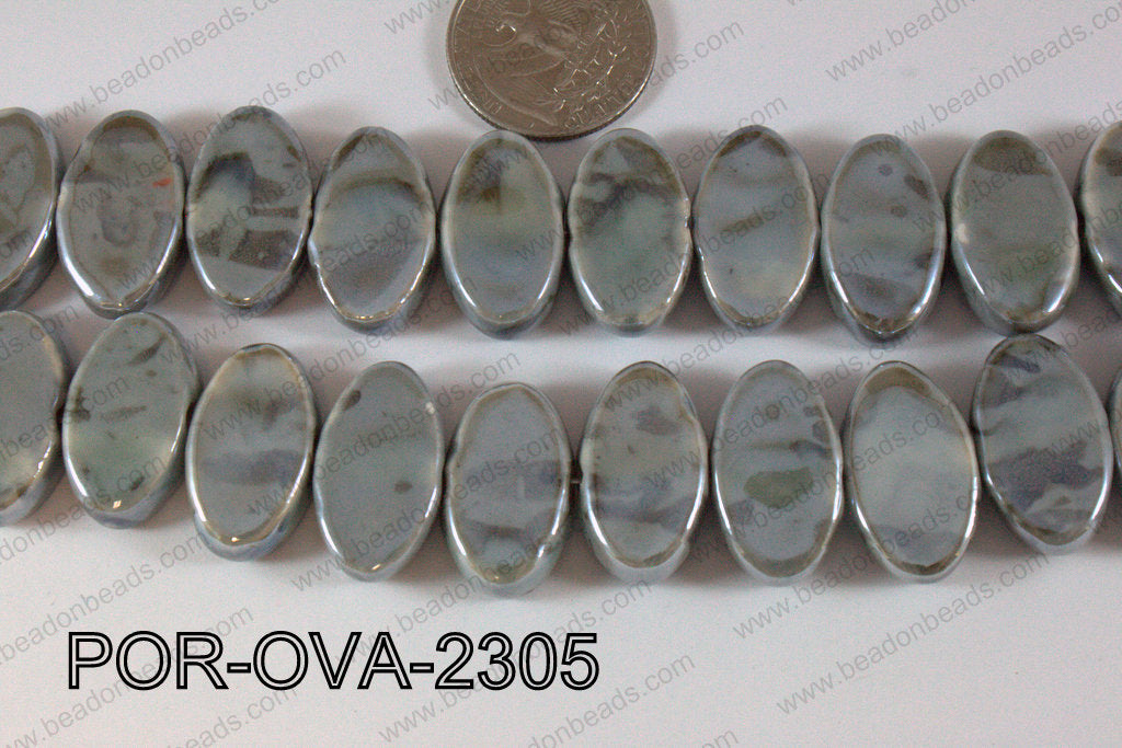Porcelain Oval Grey 23mm POR-OVA-2305
