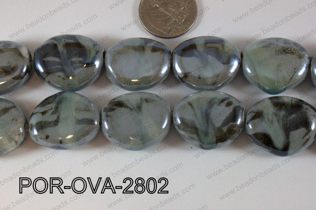 Porcelain Oval Grey 28mm POR-OVA-2802