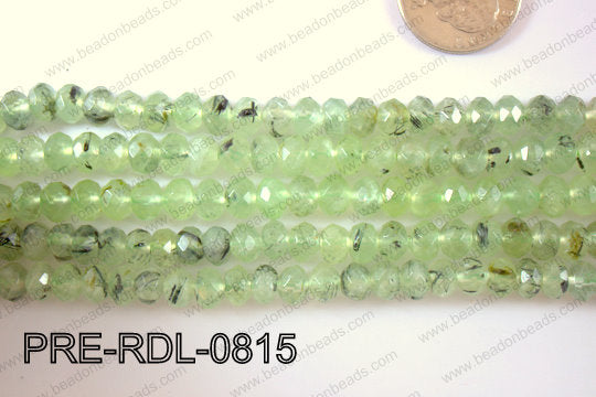 Prehnite Rondel Faceted 8mm PRE-RDL-0815