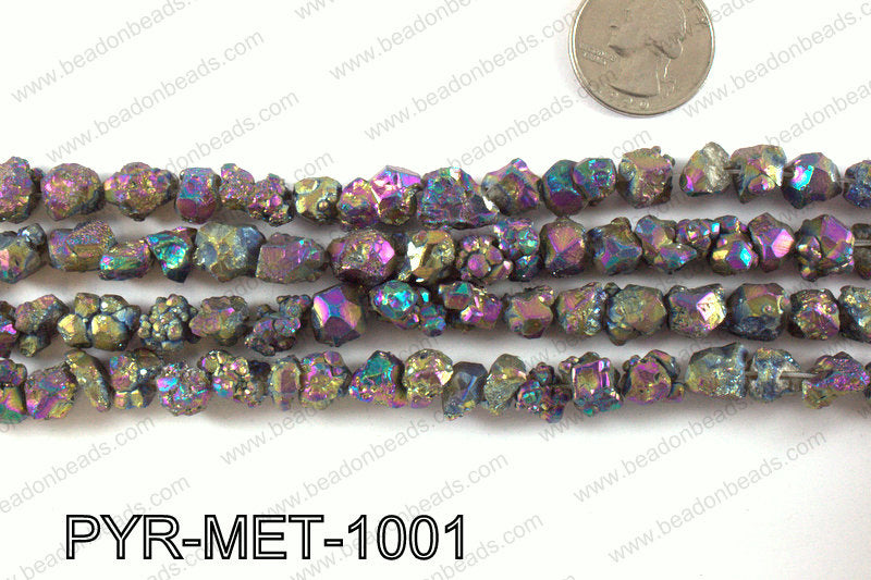Pyrite metallic coated nuggets 10x10mm PYR-MET-1001