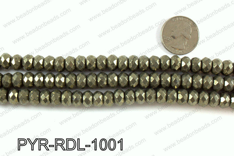 Pyrite rondelle faceted 10mm PYR-RDL-1001