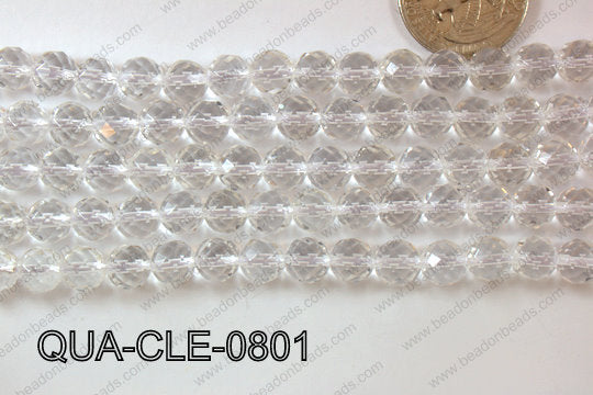 Clear Quartz Faceted Round 8mm