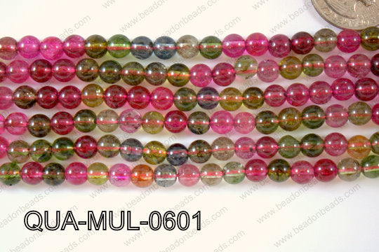 Multicolor Quartz Round 6mm QUA-MUL-0601