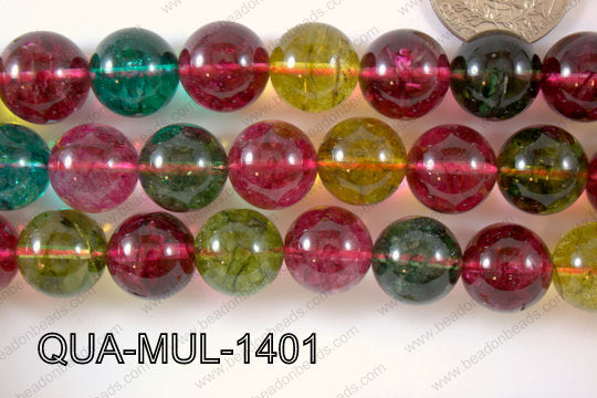 Multicolor Quartz Round 14mm QUA-MUL-1401