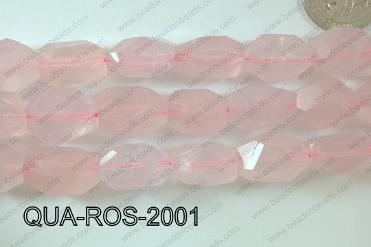 Rose Quartz Nugget Faceted 15x20mm QUA-ROS-2001