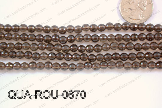 Smoky Quartz Round Faceted 6mm QUA-ROU-0670