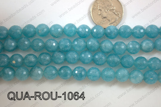 Dyed Blue Quartz Round Faceted 10mm QUA-ROU-1064