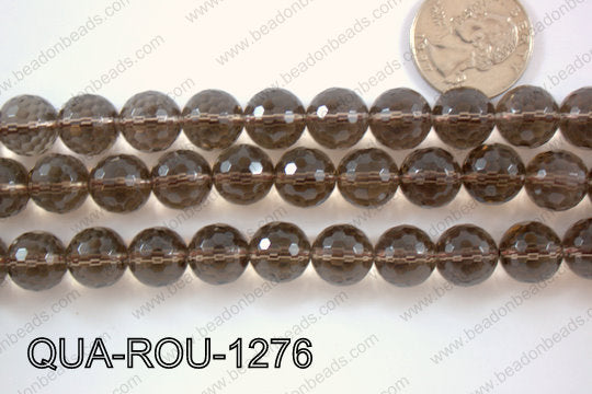 Smoky Quartz Round Faceted 12mm QUA-ROU-1276