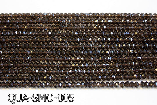 Smoky Quartz Faceted Rondel 4x6mm QUA-SMO-005