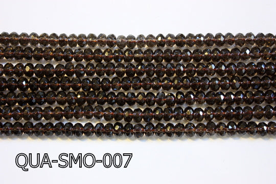Smoky Quartz Faceted Rondel 5x8mm QUA-SMO-007
