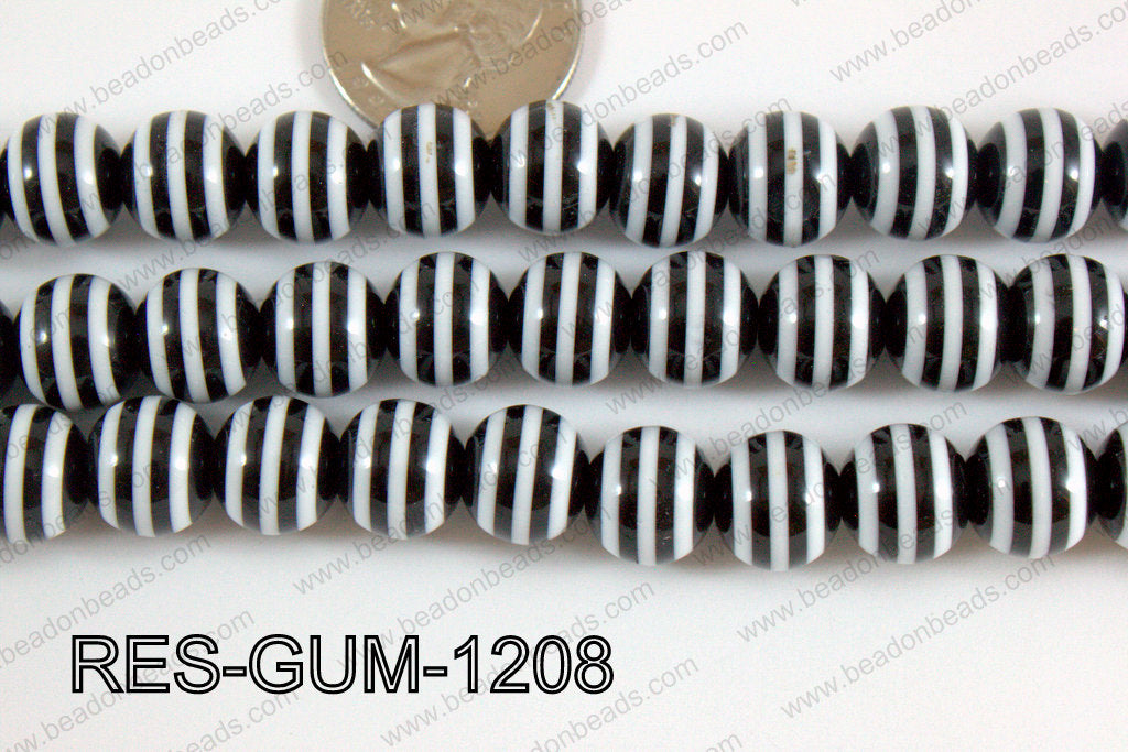 Resin gumball 12mm black RES-GUM-1208