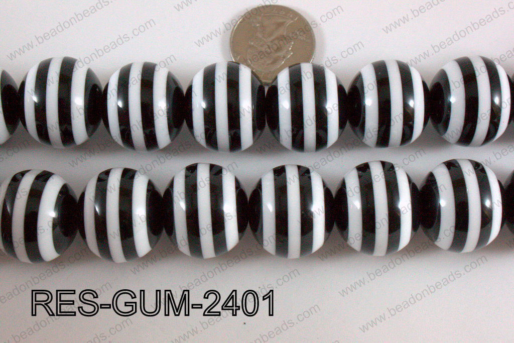Acrylic Gum Ball Black 24mm RES-GUM-2401