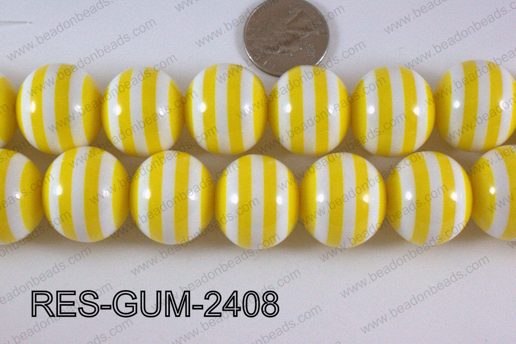 Acrylic Gum Ball Yellow 24mm RES-GUM-2408