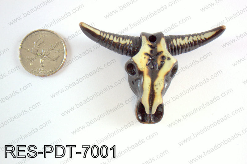 Resin ox head pendant 50x70mm RES-PDT-7001