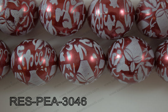 Resin Pearl Round Red 28-30mm RES-PEA-3046