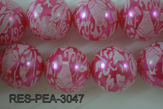 Resin Pearl Round Pink 28-30mm RES-PEA-3047