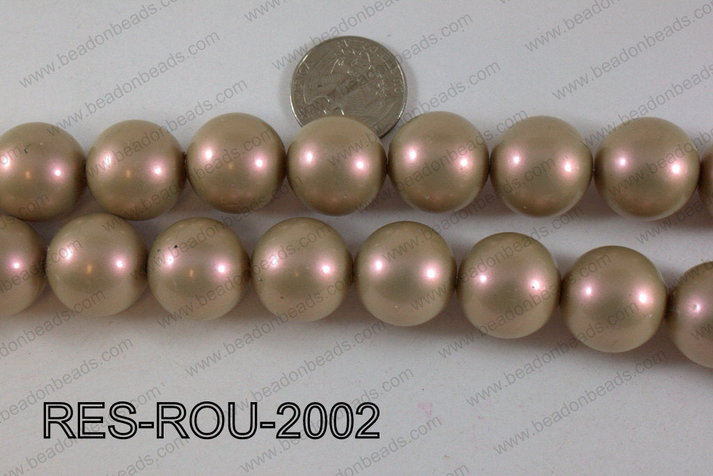 Acrylic round satin 20mm beige RES-ROU-2002
