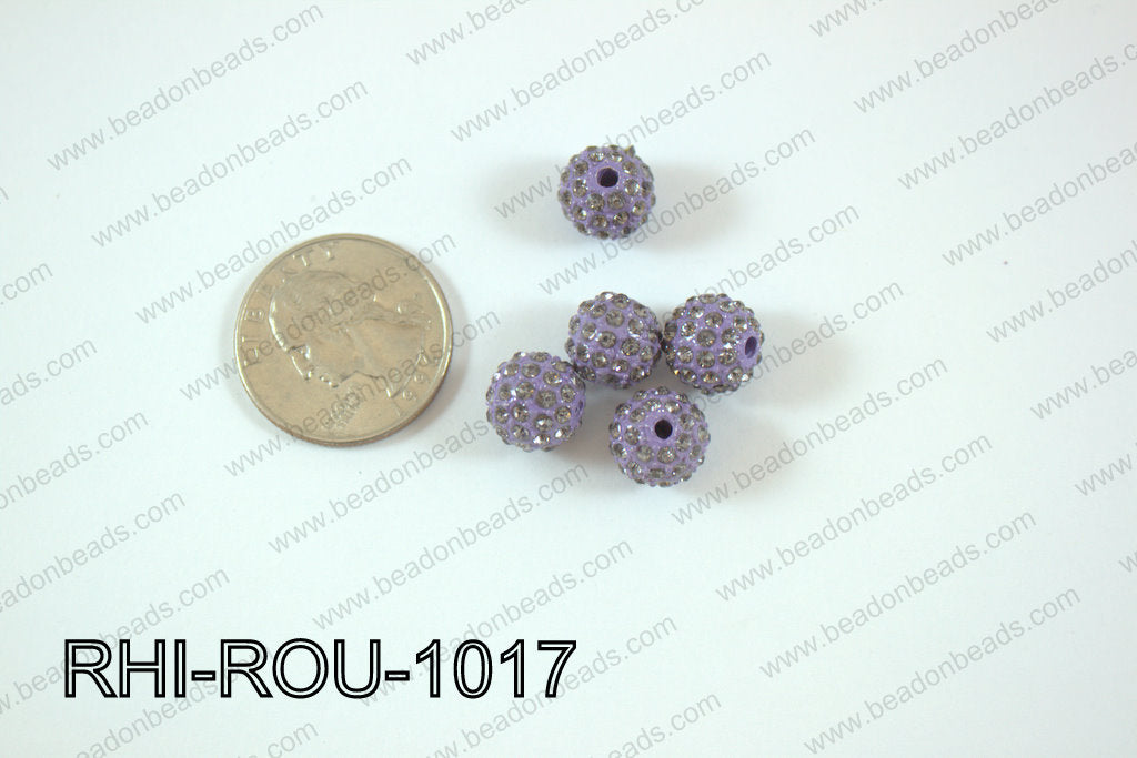 Rhinestone Balls 10mm purpleRHI-ROU-1017