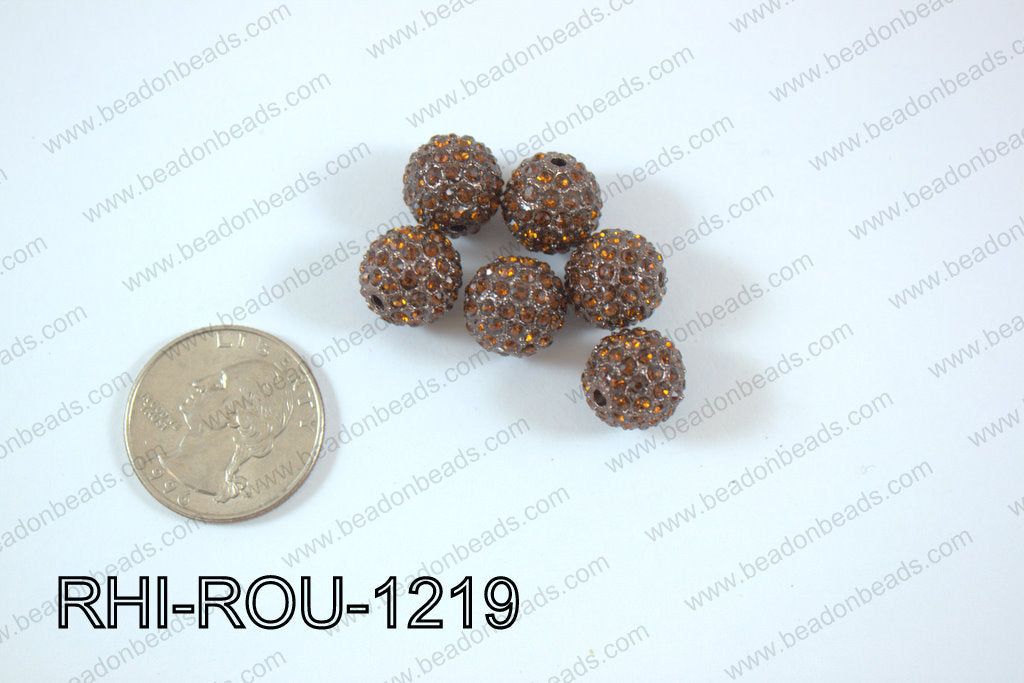 Rhinestone Balls 12mm brown RHI-ROU-1219