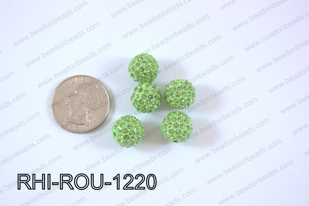 Rhinestone Balls 12mm green RHI-ROU-1220