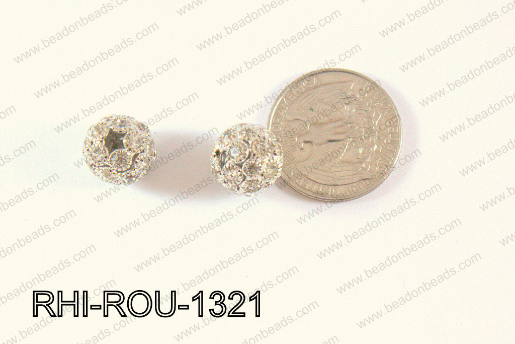 Rhinestone Balls Round 13mm Dark silver RHI-ROU-1321