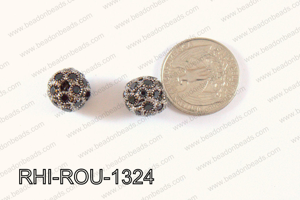 Rhinestone Balls Round 13mm black RHI-ROU-1324