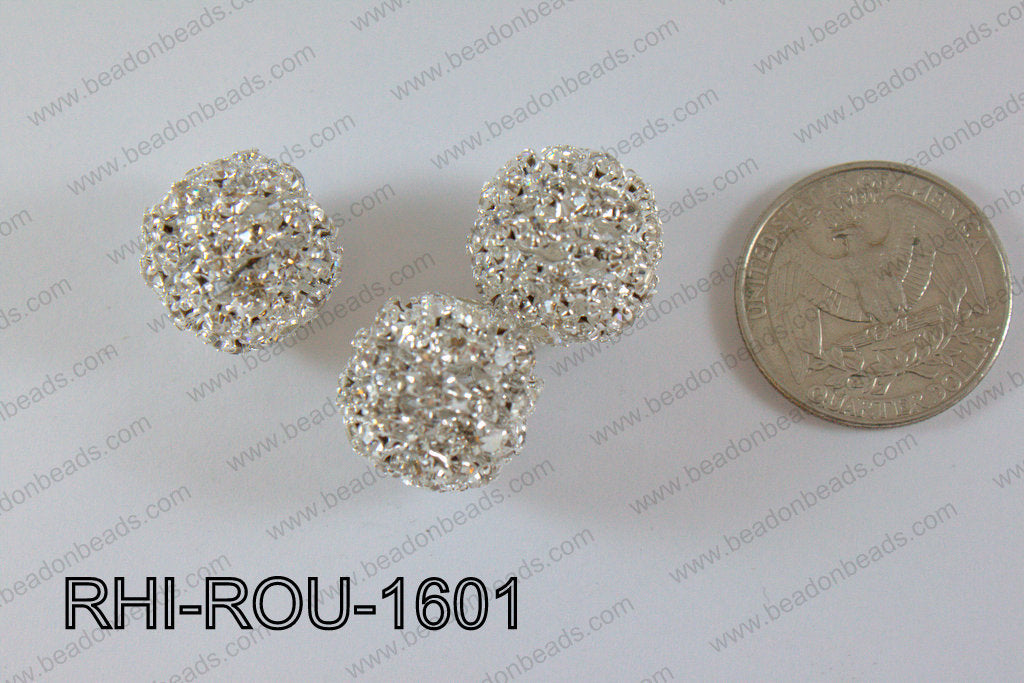 Rhinestone ball Round 16mm Light silver RHI-ROU-1601