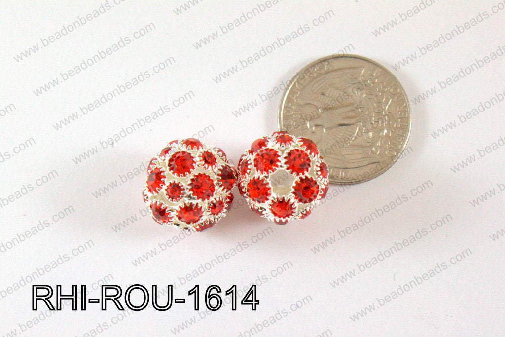 Rhinestone Balls Round 16mm red RHI-ROU-1614