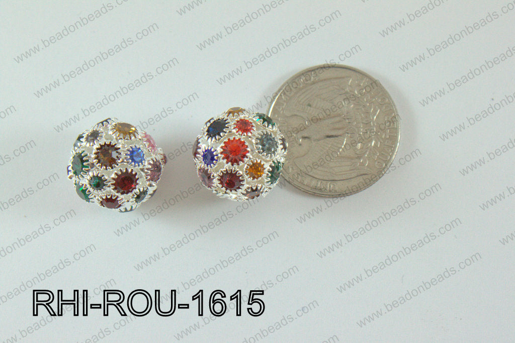 Rhinestone Balls Round 16mm multi RHI-ROU-1615