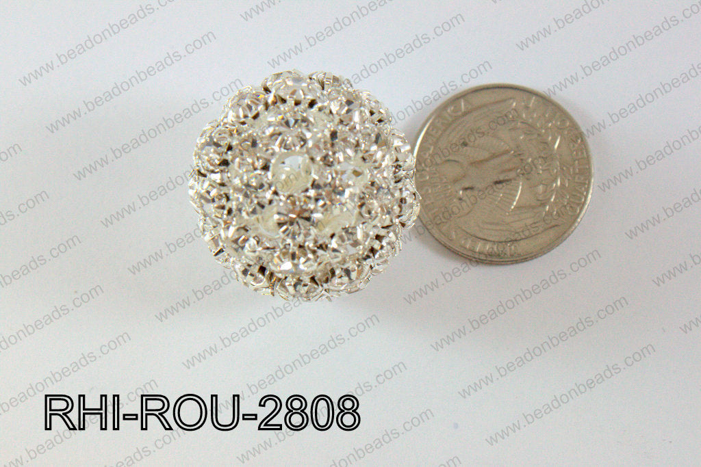 Rhinestone Balls Round 28mm silver RHI-ROU-2808