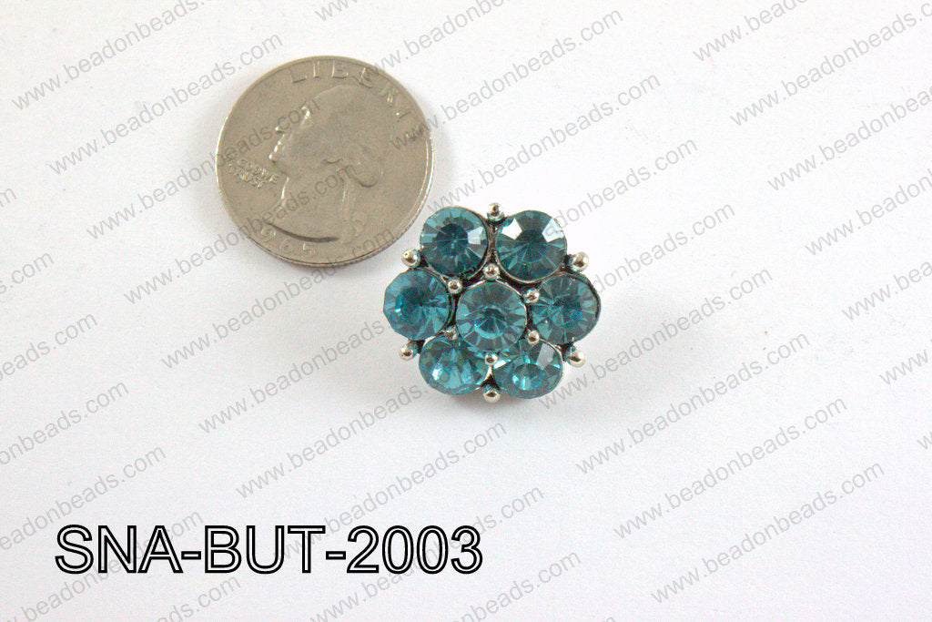 snap button 20 mm light blue flower SNA-BUT-2003