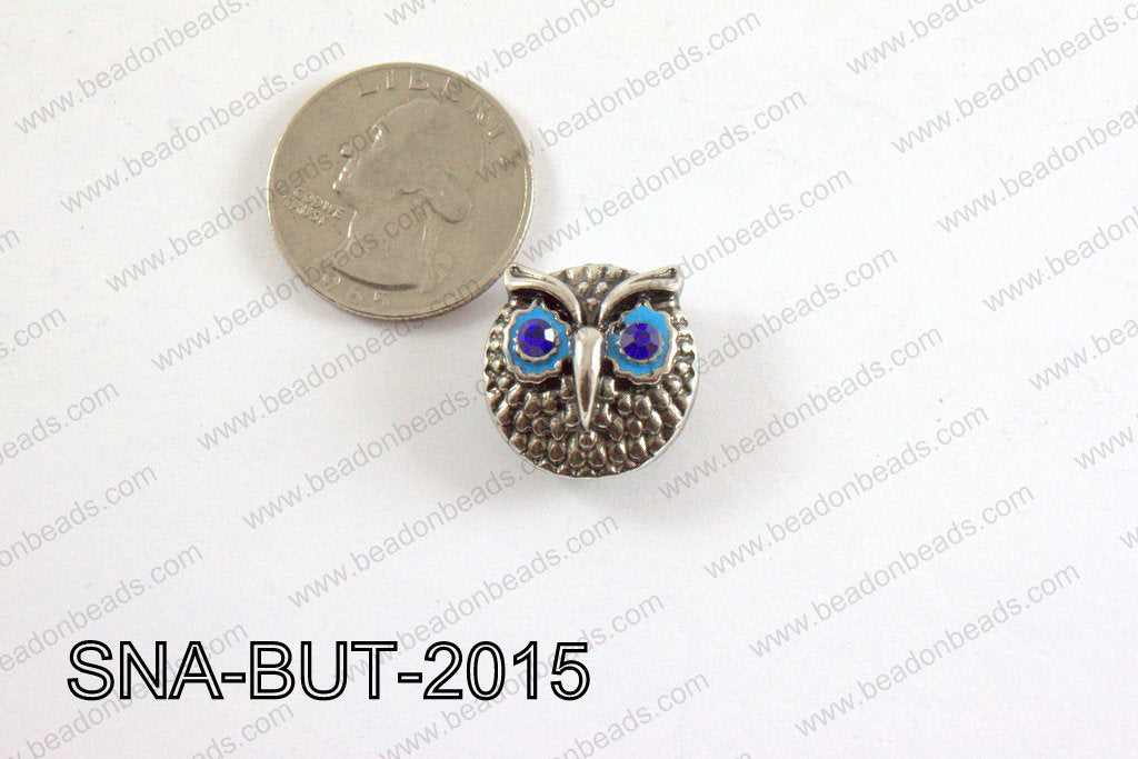 snap button 20 mm blue owl SNA-BUT-2015