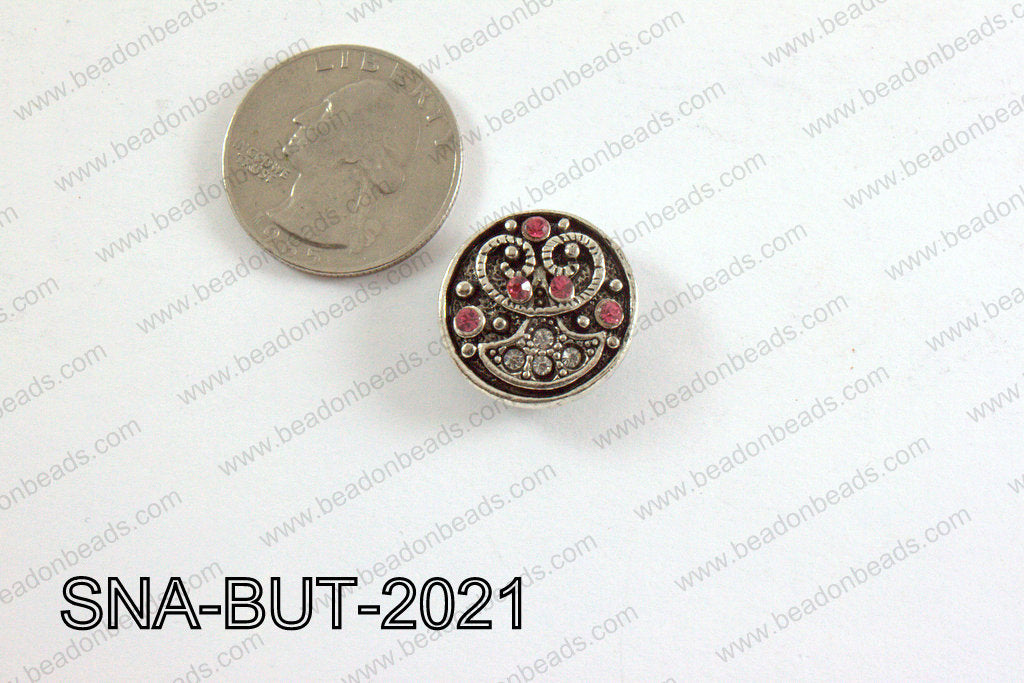 snap button 20 mm hot pink round SNA-BUT-2021