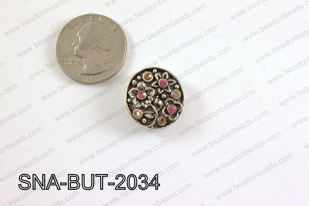 snap button 20 mm pink round SNA-BUT-2034