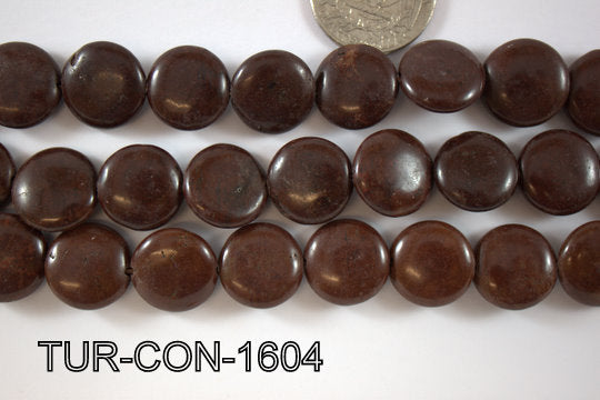 Turquoise Magnesite Flat Coin 16mm 16'' TUR-CON-1604