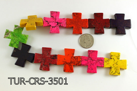 Turquoise Cross 35x35mm 16'' Multi-Color 11 pcs TUR-CRS-3501