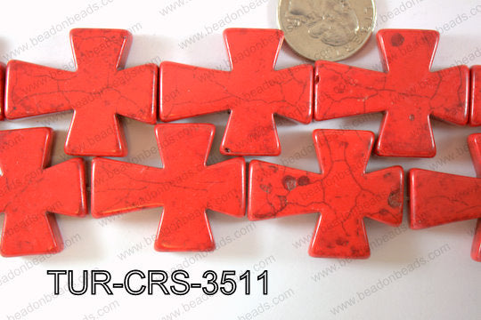 Howlite Cross 35x30mm TUR-CRS-3511