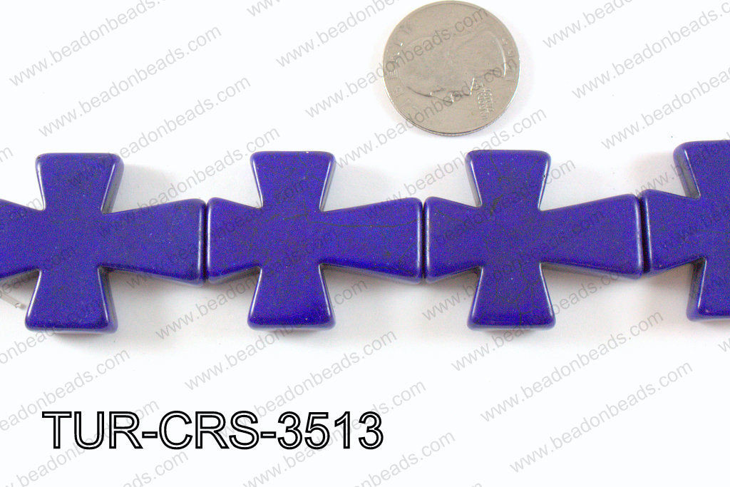 howlite cross 35x30mm dark blue TUR-CRS-3513