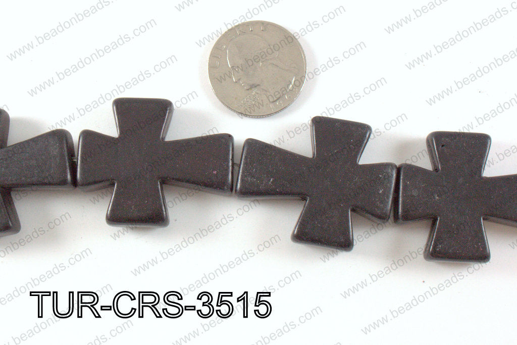 howlite cross 35x30mm black TUR-CRS-3515
