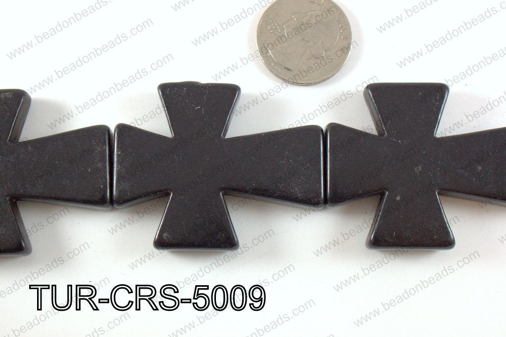 howlite cross 40x50mm black TUR-CRS-5009