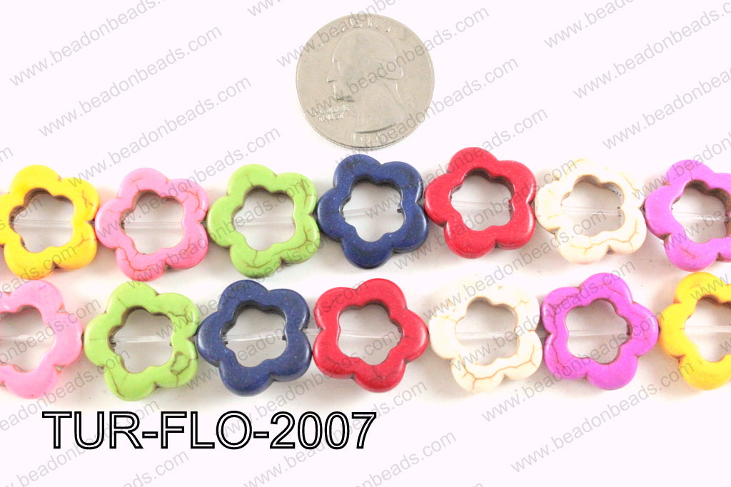 howlite flower multicolor 20mm TUR-FLO-2007