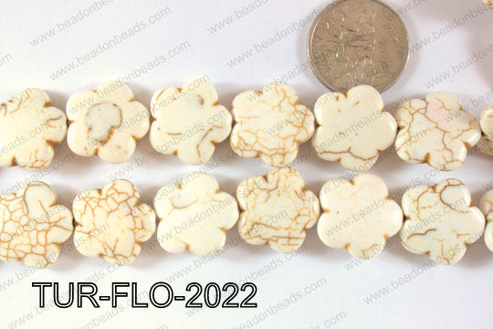 Howlite Flower 20mm TUR-FLO-2022