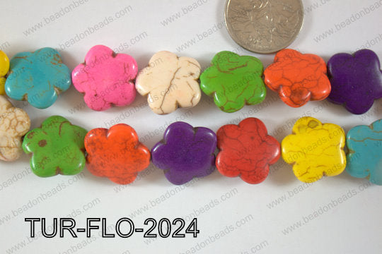 Howlite Flower 20mm TUR-FLO-2024