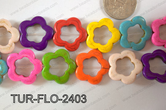 Howlite Flower 24mm TUR-FLO-2403