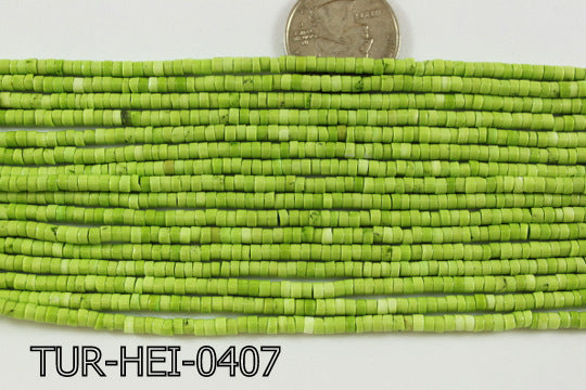 Turquoise Heishi 3-4mm 16'' TUR-HEI-0407