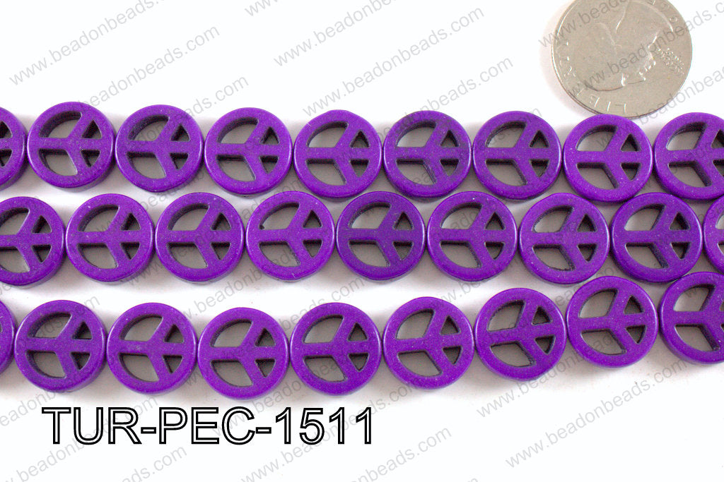 howlite peace purple 15mm TUR-PEC-1511