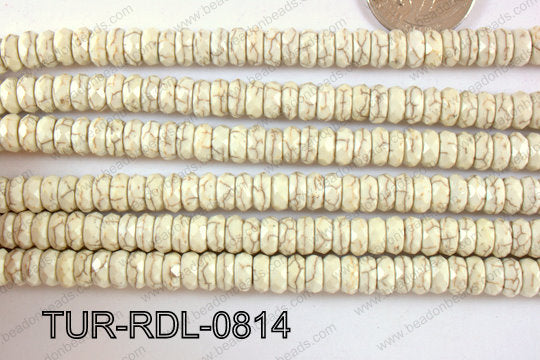 Howlite Rondel 8mm TUR-RDL-0814