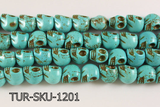 Turquoise Skull 10x13mm 16'' TUR-SKU-1201