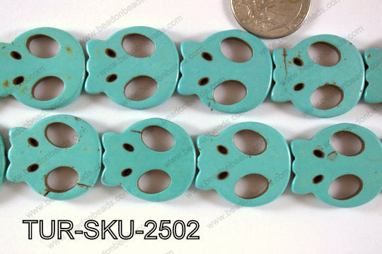 Turquoise Skull 25x27mm TUR-SKU-2502